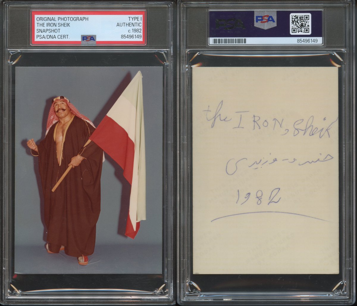 KNAPPCOLLECTION's tweet image. #TheIronSheik Type 1 signed photo #PSA