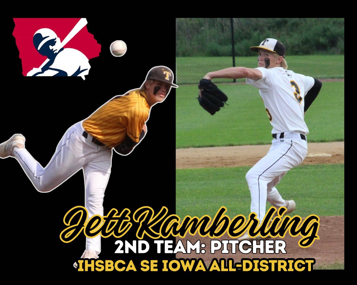 TiptonBaseball's tweet image. Some more postseason honors for Jett. This time from Iowa Southeast District Coaches. Way to go, Jett!