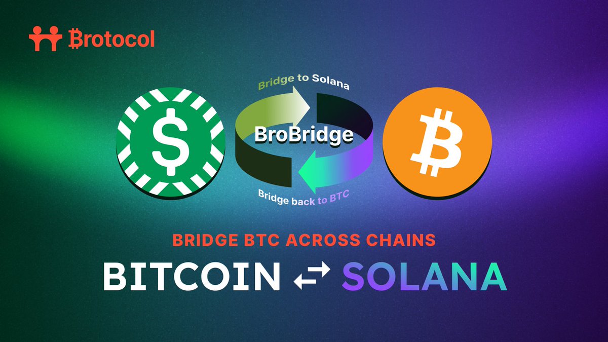 Brotocol_xyz's tweet image. BroBridge now supports Solana &lt;&gt; Native Bitcoin bridging!
With this bridge now live, you can safely retire from the trenches by simply holding $BTC! 🌉