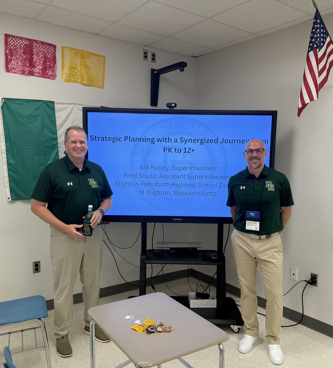 DR_SUPT's tweet photo. Had the pleasure of presenting the #WeAreDR view of strategic planning with Fred Souza at the Massachusetts Association of School Superintendents summer institute today! Hopefully we empowered some leaders to ignite change as they shape futures. #DT2030 #EIS #leadership #EdTech https://t.co/bAQPcvxM9q