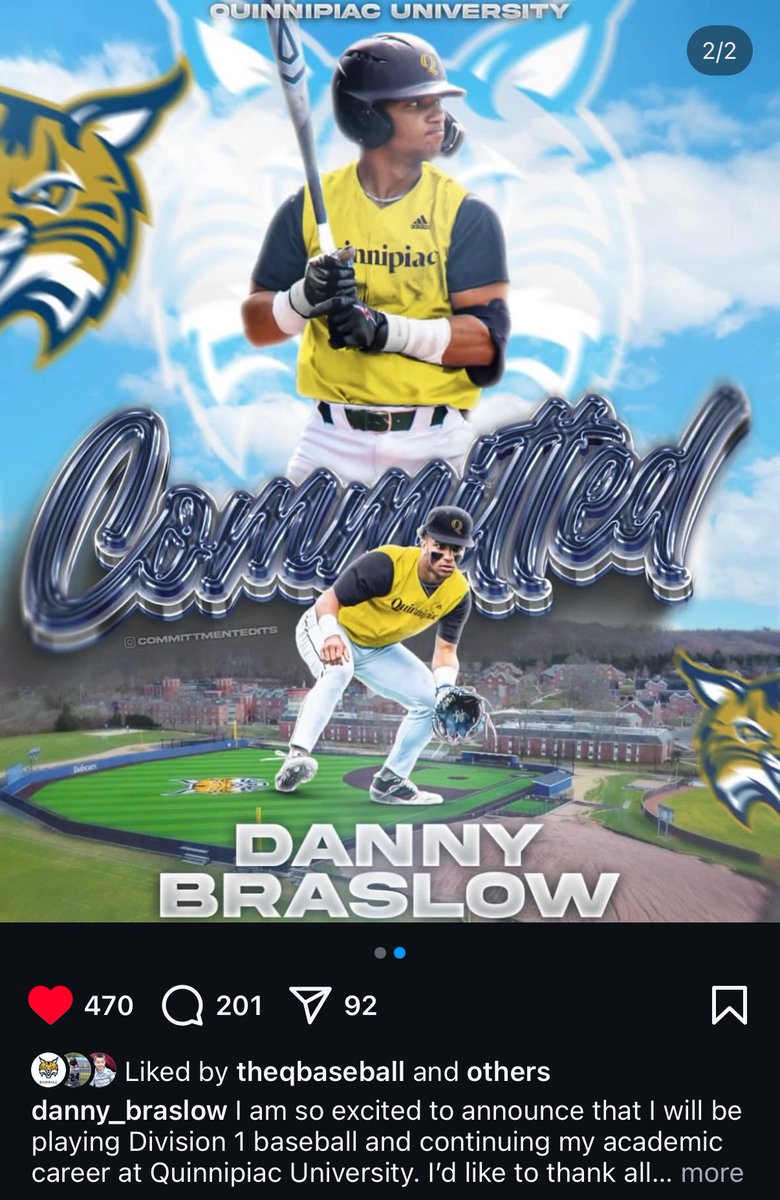 Quinnipiac baseball picks up a commitment from 2026 SS/RHP Danny Braslow out of Pennsylvania. 

<a href="/QUSportsNews/">QU Sports News</a> | #MAACBaseball