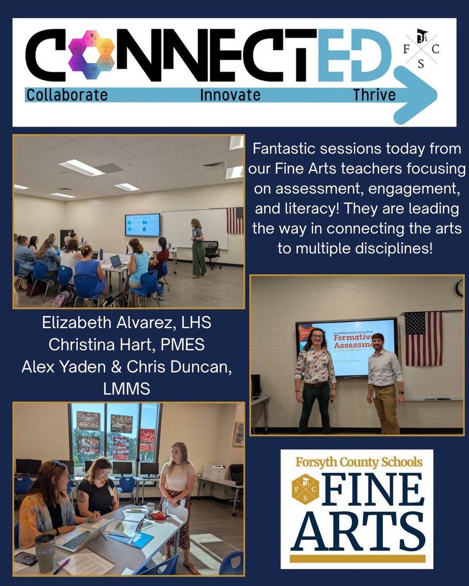 fcspathways's tweet image. Fantastic sessions today from our Fine Arts pathway teachers focusing on assessment, engagement, and literacy! They are leading the way in connecting the arts to multiple disciplines!