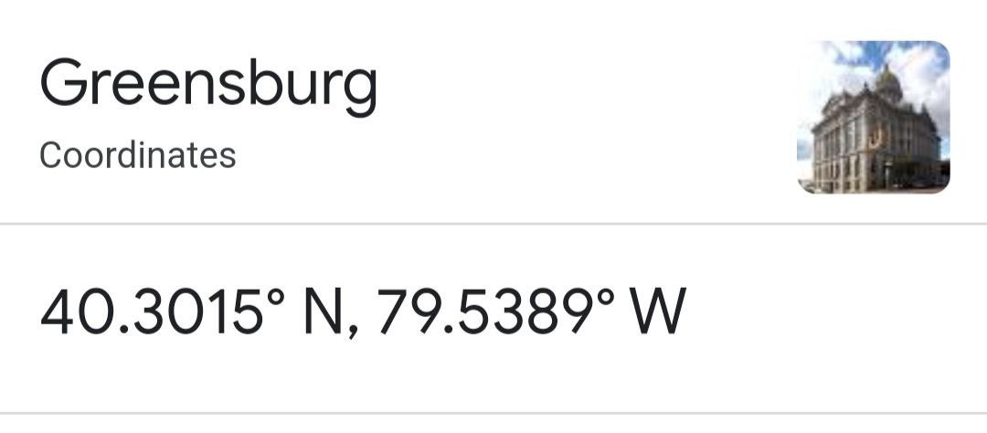 AND WE FIGURED OUT WHY NEXT RALLY IS IN GREENSBERG PENNSYLVANIA...ITS THE SAME 
LONGITUDE AS...DRUM ROLL PLEASE 🥁🥁🥁🥁🥁🥁🥁🥁🥁🥁🥁🥁