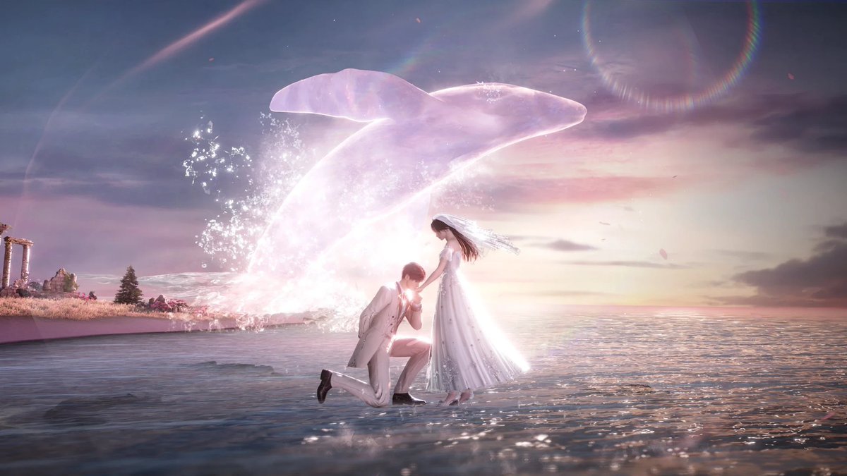 Rafayel once said that in Lemuria, pink symbolizes romance and happiness.

But in the dusk, he lost his happiness. And now he finally found his happiness he had searched for thousands years.

The bond between you two had always existed, long before this day but the Sea God's