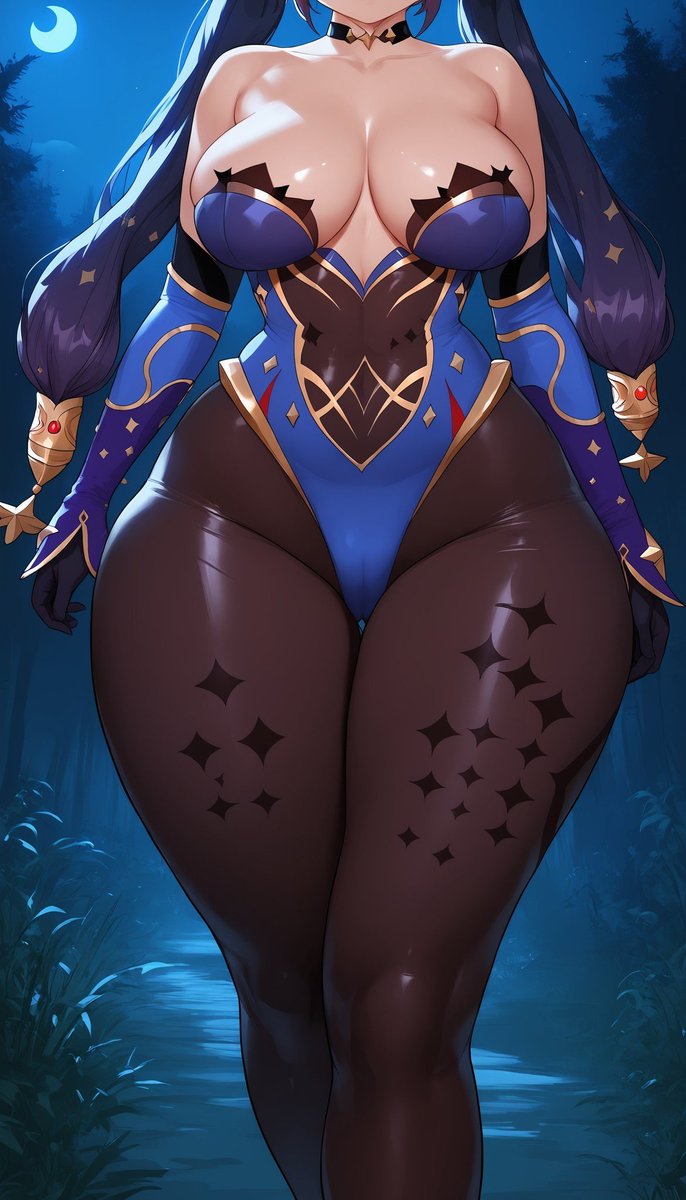 Squishy 𝒉𝒆𝒂𝒅-𝒄𝒓𝒖𝒔𝒉𝒊𝒏𝒈 thighs capable of subduing even the most unruly of Hilichurls💞