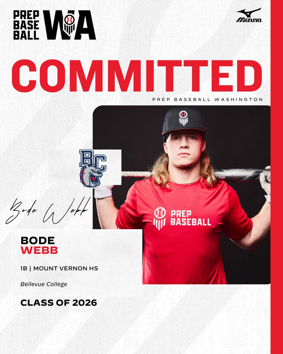 Prep Baseball Washington (@prepbaseballwa) on Twitter photo 🚨 𝐂𝐎𝐌𝐌𝐈𝐓𝐌𝐄𝐍𝐓 𝐔𝐏𝐃𝐀𝐓𝐄 🚨
'26 1B Bode Webb (Mount Vernon) has committed to Bellevue College <a href="/Courterfield/">BC Baseball</a>
Made a recent commitment? Let us know on your profile. Graphics are created once commitments are verified. 🚨 𝐂𝐎𝐌𝐌𝐈𝐓𝐌𝐄𝐍𝐓 𝐔𝐏𝐃𝐀𝐓𝐄 🚨
'26 1B Bode Webb (Mount Vernon) has committed to Bellevue College <a href="/Courterfield/">BC Baseball</a>
Made a recent commitment? Let us know on your profile. Graphics are created once commitments are verified.