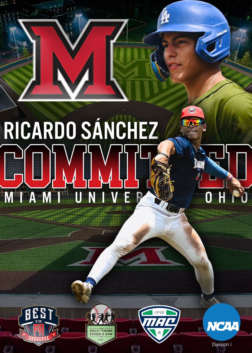 Congrats to the 2026 OF Ricardo Sánchez on his commitment with Miami Ohio University. 

#BestInPR  #baseball #NCAA #bestinprshowcase