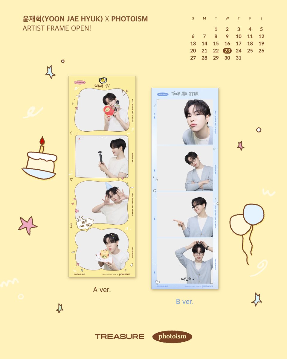PHOTOISM X TREASURE
ARTIST FRAME OPEN !

꒰ 𝐇𝐁𝐃, 𝐎𝐮𝐫 💎 𝐘𝐎𝐎𝐍 𝐉𝐀𝐄 𝐇𝐘𝐔𝐊 ꒱

“ 언제부터 재혁○l를 ブl⊂ト린つㅓ○F..? "
“ 신호등○l 723번 ㅂΓ뀔동안 ..🚦 "

무한 기다림 끝에 길캐하고 싶은 그,
윤스윗 🦁 윤다정 🌳 윤재혁 💚

포토이즘에서 재혁몬의 생일을 축하해 주세요🎉