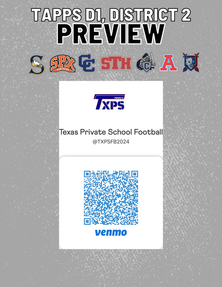 Texas Private School Football (@txprivatefbguy) on Twitter photo π¨ 2025 Season Preview π¨
TAPPS D1, District 2
Preseason Ranking:
1. <a href="/STHFootball/">St. Thomas Football</a>
2. <a href="/acpapaches/">Antonian Apache Athletics</a>
3. <a href="/SPXPanthers/">St. Pius X Athletics</a>
4. <a href="/clhstxathletics/">Crusader Athletics</a>
5. <a href="/ButtonAthletics/">Central Catholic High School Athletics</a>
6. <a href="/smprep_warriors/">St. Michaelβs Prep Athletics</a>
7. <a href="/saviofootball/">Savio Football</a>
Preseason Superlatives:
MVP: <a href="/ObinnaUmeh_/">Obinna Umeh</a>
Co-OPOY: <a href="/rogan_212/">Rogan Parson</a>
Co-OPOY: π¨ 2025 Season Preview π¨
TAPPS D1, District 2
Preseason Ranking:
1. <a href="/STHFootball/">St. Thomas Football</a>
2. <a href="/acpapaches/">Antonian Apache Athletics</a>
3. <a href="/SPXPanthers/">St. Pius X Athletics</a>
4. <a href="/clhstxathletics/">Crusader Athletics</a>
5. <a href="/ButtonAthletics/">Central Catholic High School Athletics</a>
6. <a href="/smprep_warriors/">St. Michaelβs Prep Athletics</a>
7. <a href="/saviofootball/">Savio Football</a>
Preseason Superlatives:
MVP: <a href="/ObinnaUmeh_/">Obinna Umeh</a>
Co-OPOY: <a href="/rogan_212/">Rogan Parson</a>
Co-OPOY: