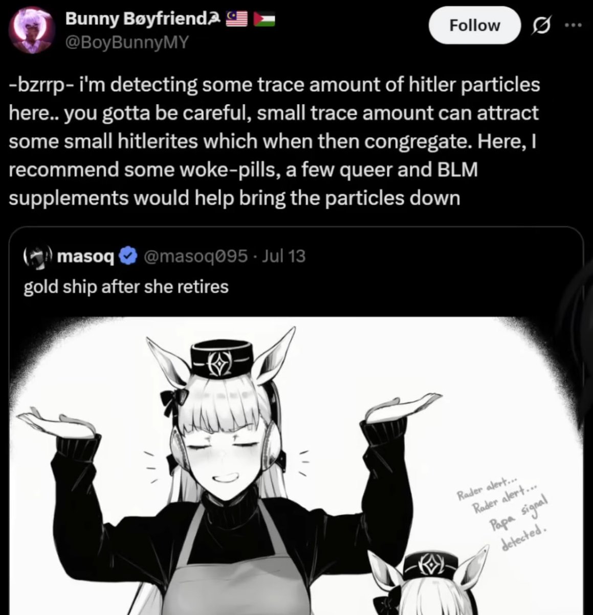 kabrutusrambo's tweet image. Gold ship is my favorite, don&apos;t mess with her