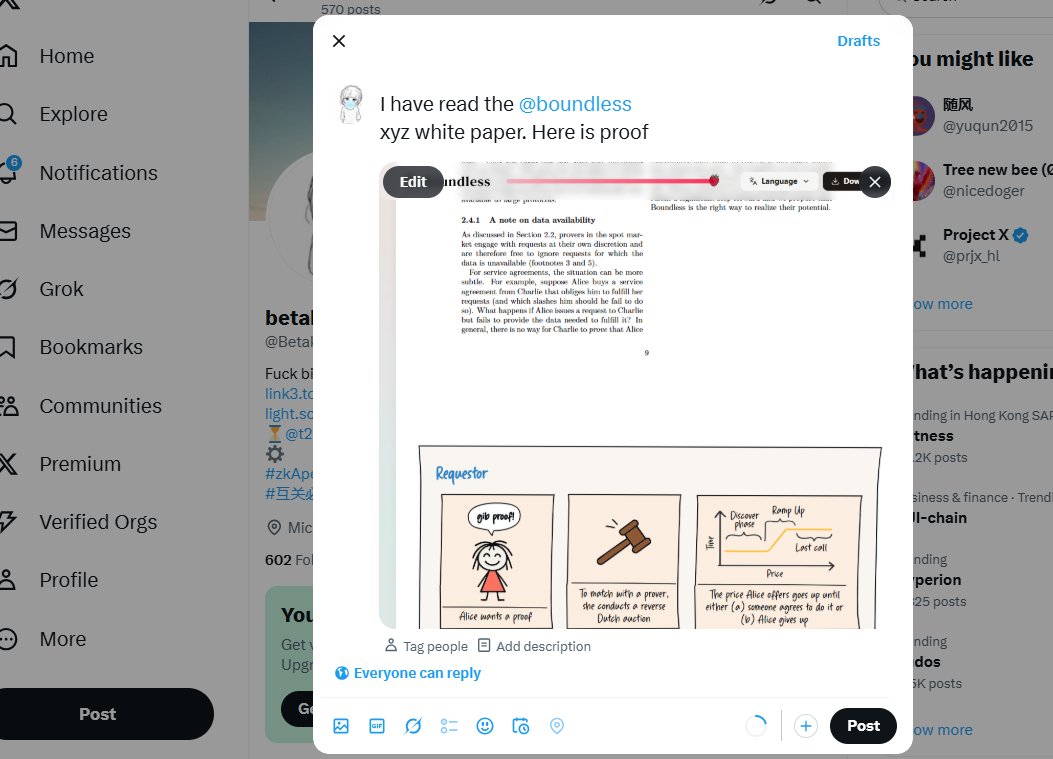 Betakeyx's tweet photo. I have read the @boundless
xyz white paper. Here is proof https://t.co/chu7JbLFVl