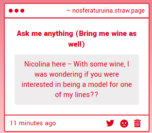 Hello Nicolina! I would love to model for you. Make me look fabulous!