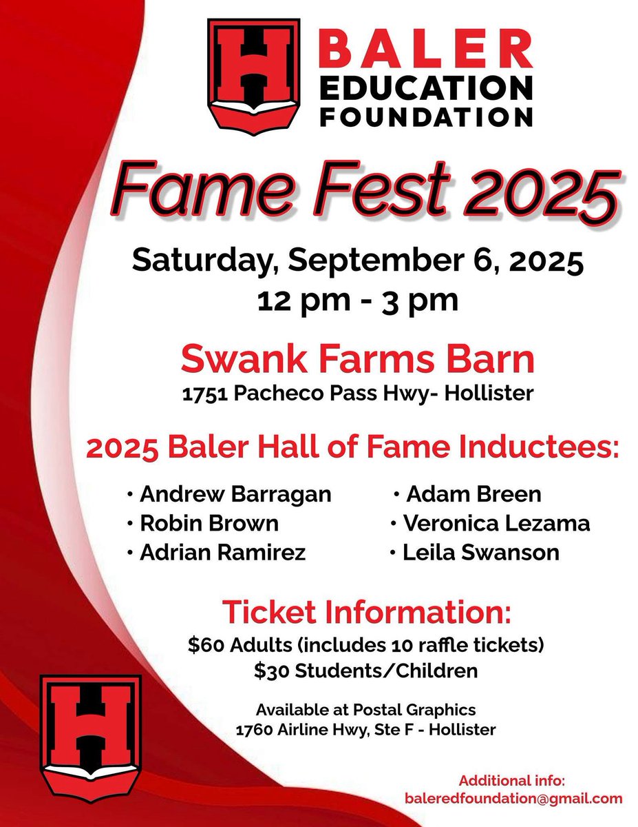 BalerNews's tweet image. Congratulations to the Baler Hall of Fame inductees!