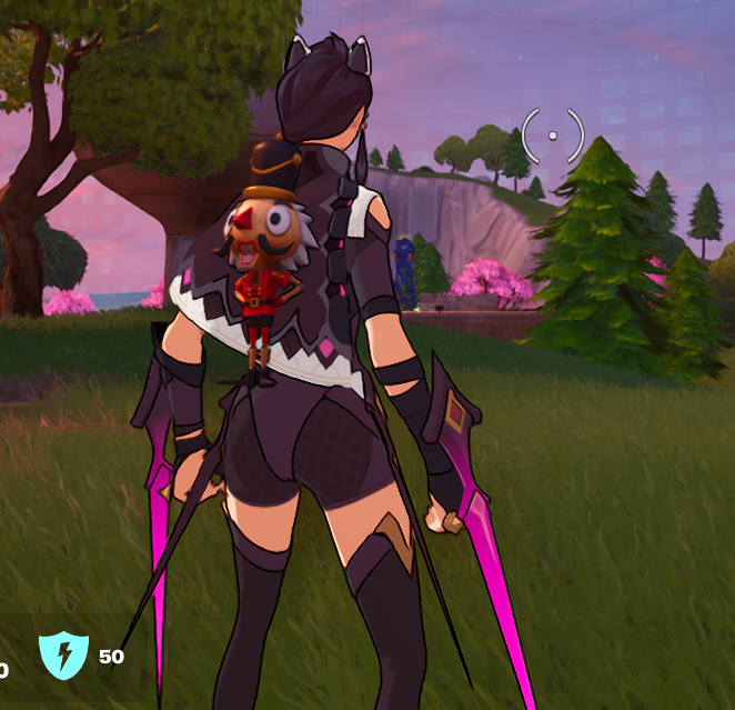 Peacokc1's tweet photo. Hello @FortniteStatus hope you are having a nice day!

In the most recent update, Erisa's skin lost her reactivity and the swords no longer come off her hip when you use them as a pickaxe or hang glider. I hope you can check that out. 💝🐈😉 https://t.co/xz1yf0rIXG