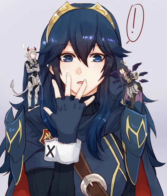 This was a patreon reward! Lucina discussing with her angel and demon (Corrin and Morgan) #FireEmblem #FEHeroes