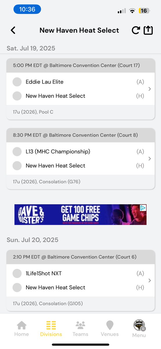 CoachCJWilson's tweet image. 17u Select Summer Live Finale Schedule ‼️ Coaches DO NOT miss out on seeing this team play, team full of college players for EVERY level ! DM me for more information @LBMcGillJr @NewHavenHeatFam