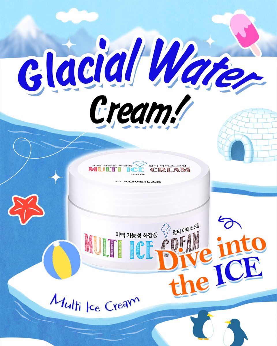 Dive into the ICE 🧊

Overheated, irritated skin? ☀️
Soothe it fast with Glacial Water Cream!
Your all-in-one moisturizer for cooling effect and deep hydration 🌊

Available on🛒
linkon.id/alivelab_global

#alivelab #cream #multiicecream #skincare #koreanskincare #kbeauty