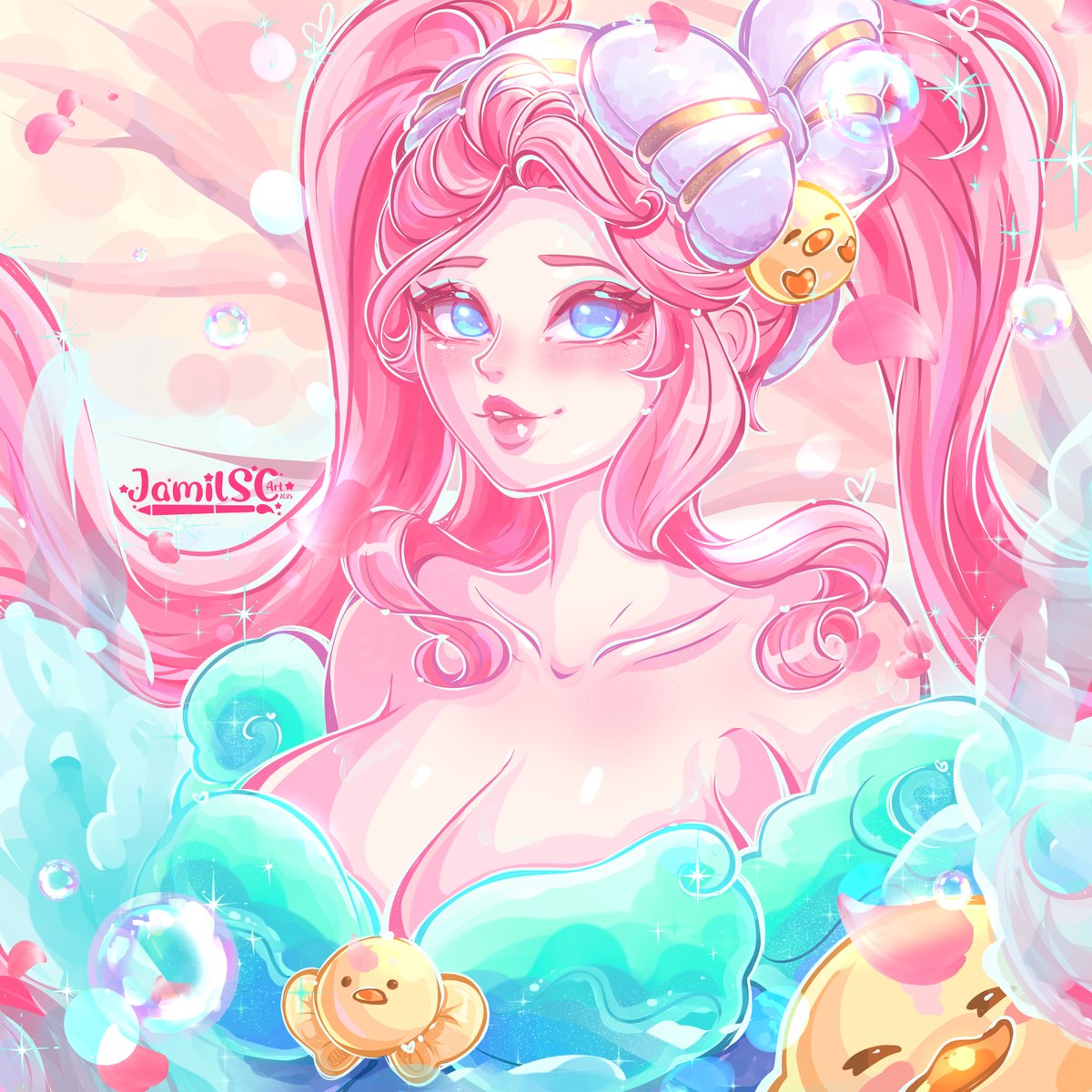 jamilsc's tweet image. 🐥☀️Spirit Blossom Springs Sona!☀️🐥
Fan art by me.
a little support for this support? Aw💗
#LeagueOfLegends #noaiart #fanart #illustration #ArtofLegends #spiritblossomsprings #spiritblossomsona #art #artwork #jamilsc11 #DigitalArtist #digitalart