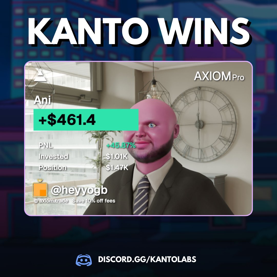 .@heyyogb just banked $461 profit on $ANI 💰

$1.01K → $1.47K (45.87% gains)

Time to start winning with Kanto, link in bio!