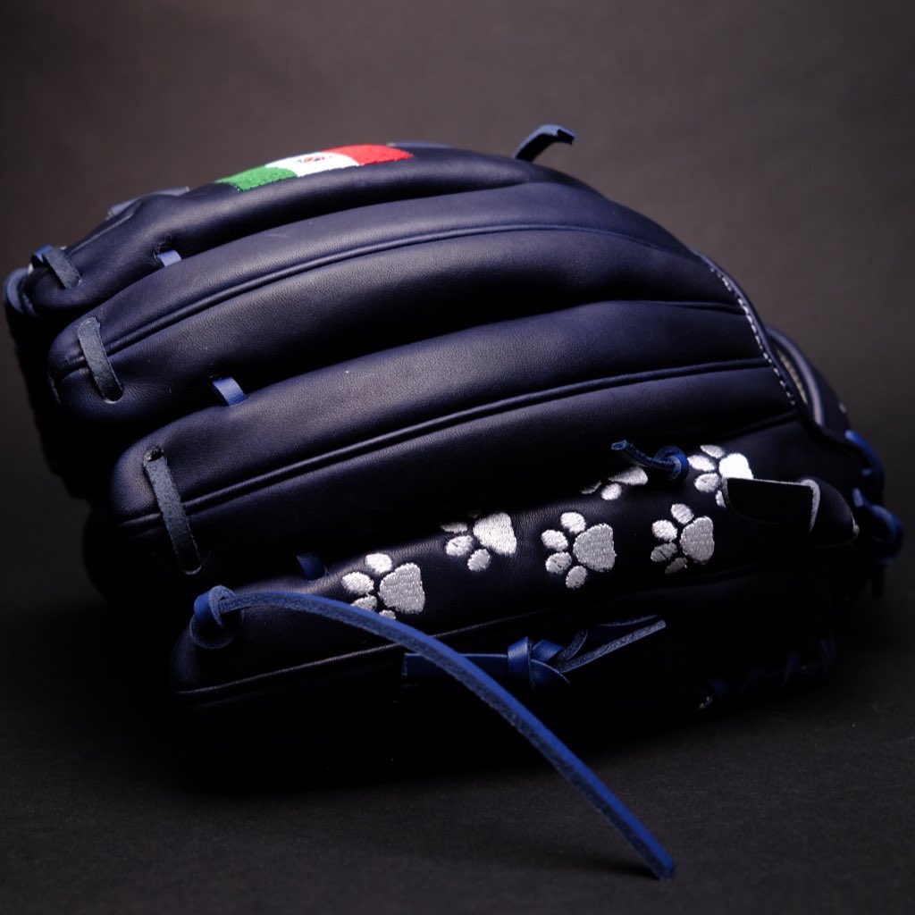 44ProCustom's tweet image. Who spotted the custom glove we designed for Seattle’s Andrés Muñoz for the All Star Game?! ⭐️
This glove was inspired by Andrés beloved cat Matilda! 🐱