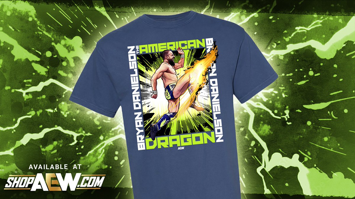 ShopAEW's tweet image. 🔥 Show your support for the American Dragon - the new @BryanDanielson Graphic Series tee is here!
Available NOW at ShopAEW.com.