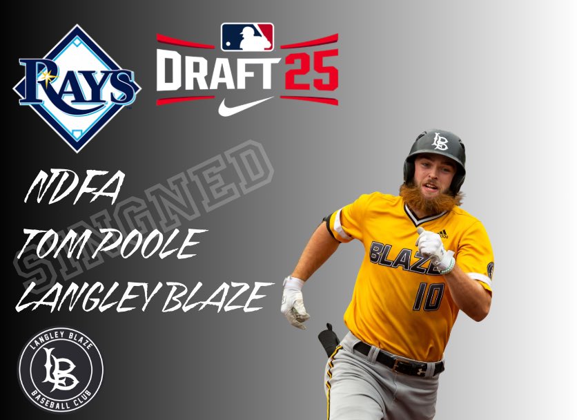Langleyblaze's tweet image. Congratulations to 2021 Blaze MVP Tom Poole on signing with the Tampa Bay Rays
@tom18poole
#ProBlaze