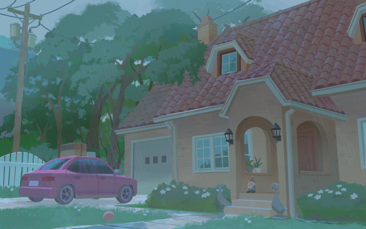 _limabeans__'s tweet image. Cute little house at 4 times of day