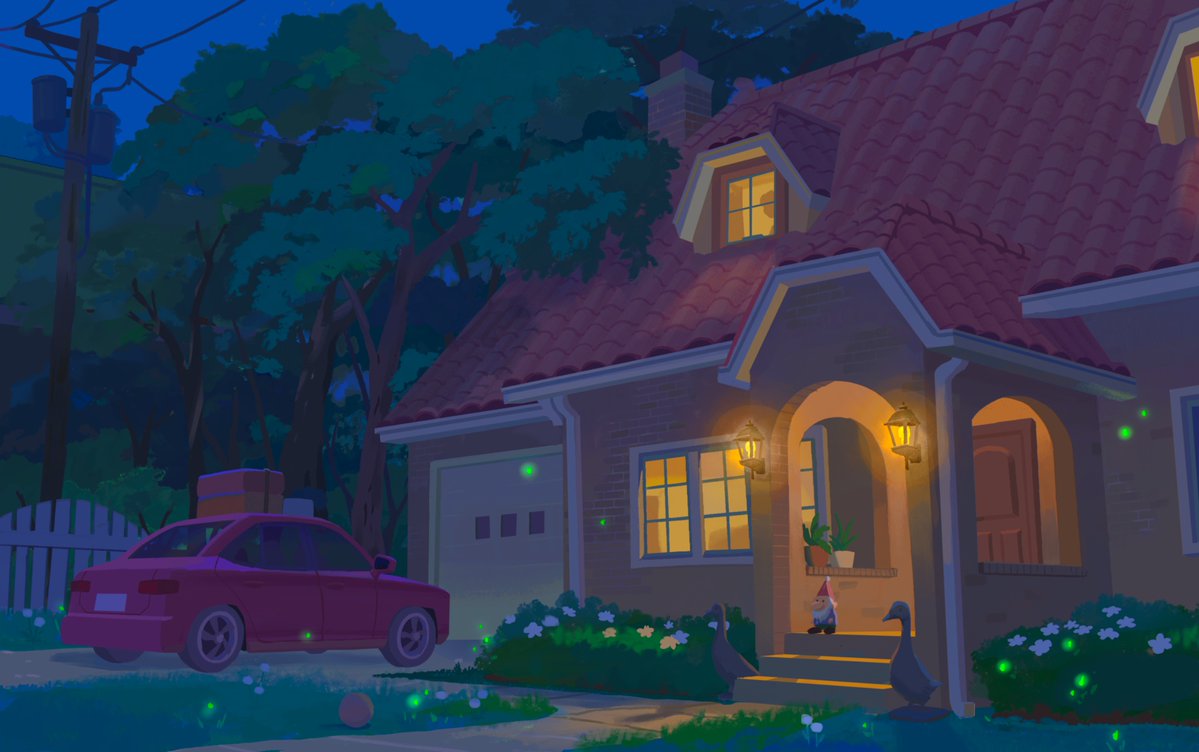 _limabeans__'s tweet image. Cute little house at 4 times of day