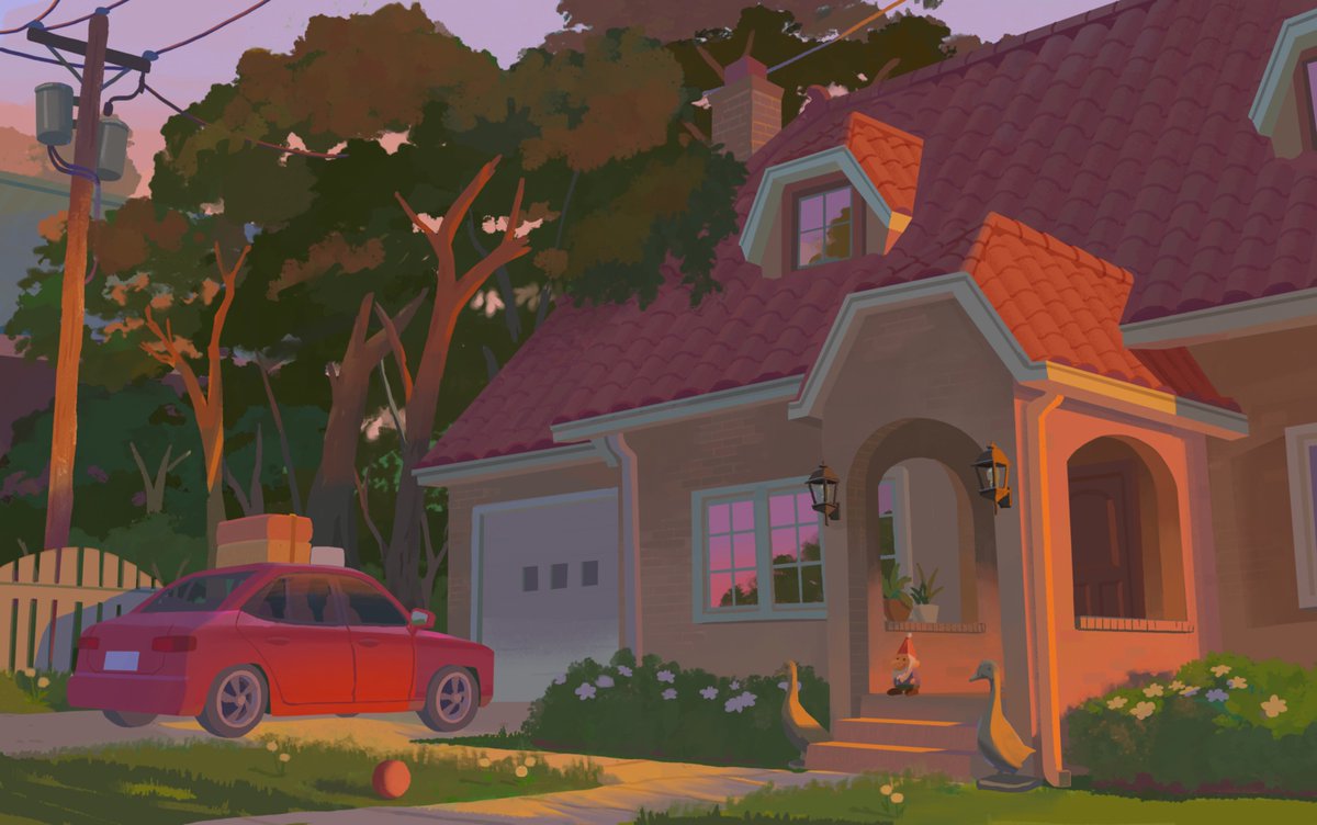 _limabeans__'s tweet image. Cute little house at 4 times of day