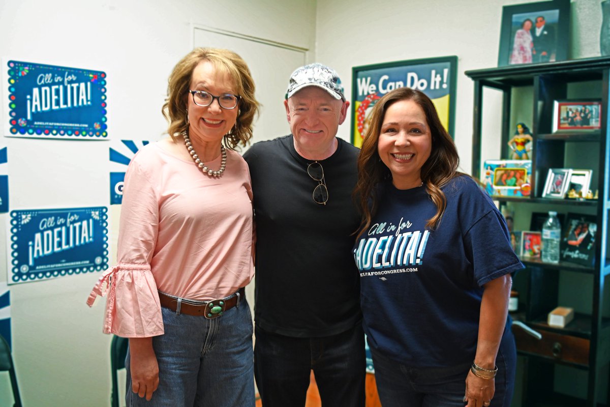 Gabrielle Giffords (@gabbygiffords) on Twitter photo Mark and I are proud of our friend <a href="/AdelitaForAZ/">Adelita Grijalva</a> for her primary victory tonight in AZ-07.
In Adelita, Southern Arizona will again have a dedicated public servant in Congress—one who will always work to protect our state from gun violence. Now, we must get her across the finish Mark and I are proud of our friend <a href="/AdelitaForAZ/">Adelita Grijalva</a> for her primary victory tonight in AZ-07.
In Adelita, Southern Arizona will again have a dedicated public servant in Congress—one who will always work to protect our state from gun violence. Now, we must get her across the finish
