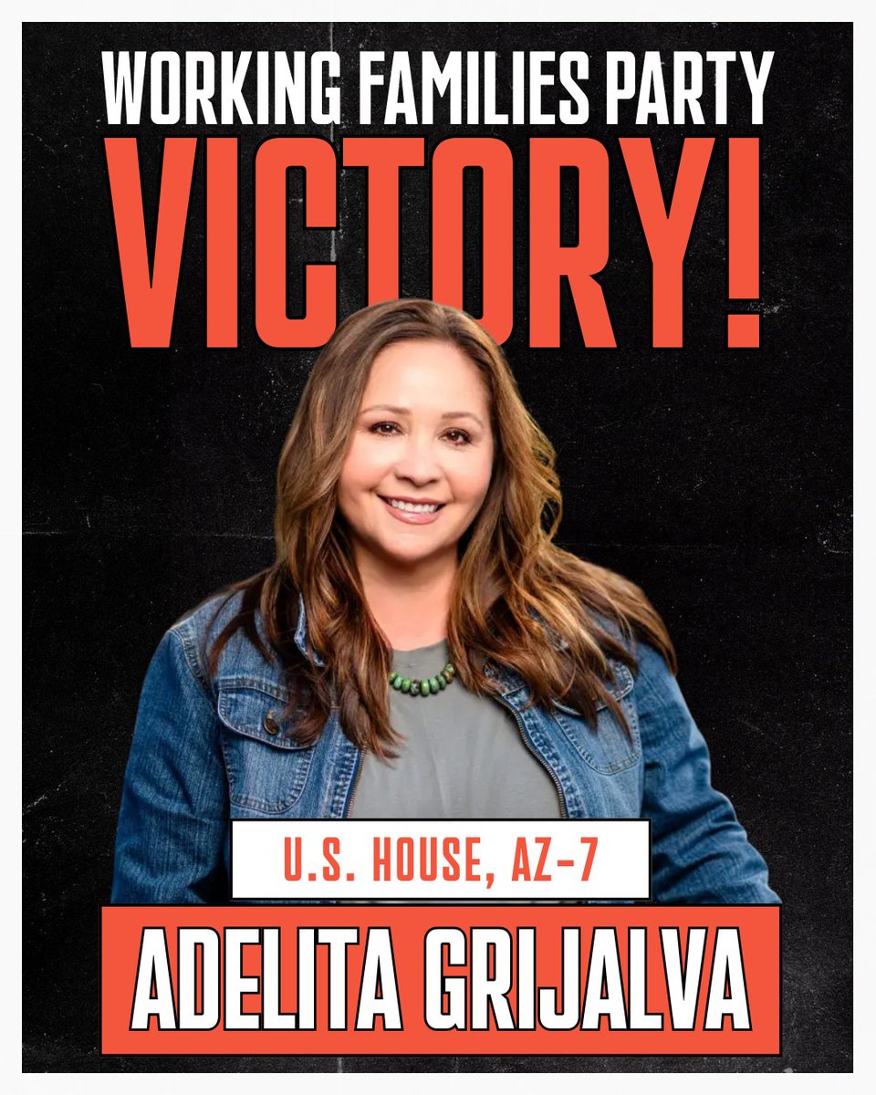 WorkingFamilies's tweet image. As Arizona’s first Latina congresswoman, Adelita Grijalva will fight AGAINST Trump’s agenda, and FOR healthcare, climate action, and an economy that works for all of us.
Adelita is a proven champion for working families, and she’s ready to represent her community in Congress.
