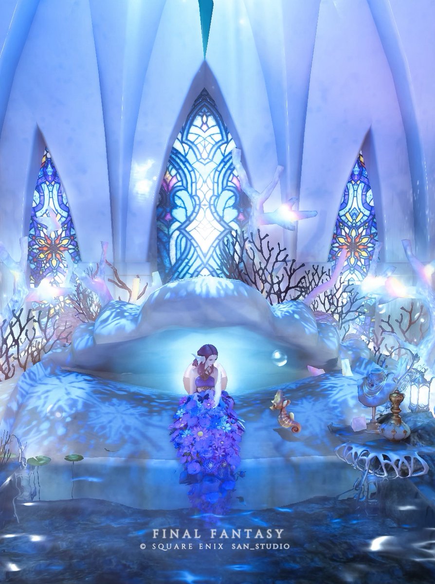 ss_photo_'s tweet image. マーメイドになれるドレスのスタジオを作りました🧜‍♀️
#FF14ハウジング #san_studio
