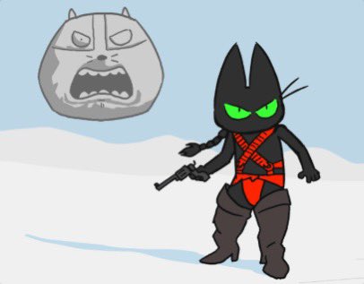 random_mao's tweet image. Today’s random post is this Zardoz/Mao Mao crossover art!
Art by Stanley Von Medvey
#maomaoheroesofpureheart