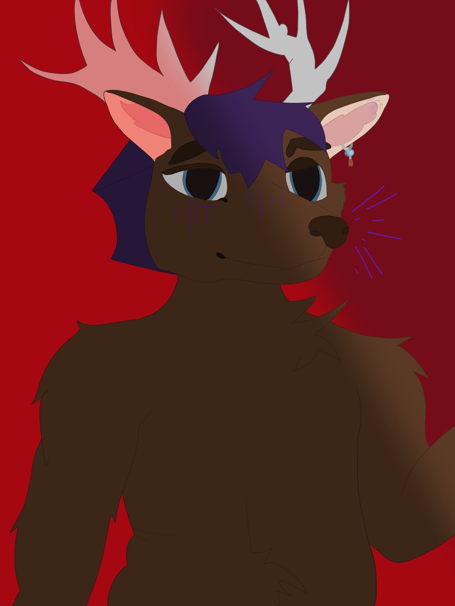 un dibujo que hice de una referencia de pinterest que encontre aquella vez hace unos buenos meses cuando dibuje en photoshop queria enseñarla como me ha quedado #furryarwork #furryartists #art #furro #streamer #furro #deer #arte #twitch #YouTube #animal #drawing