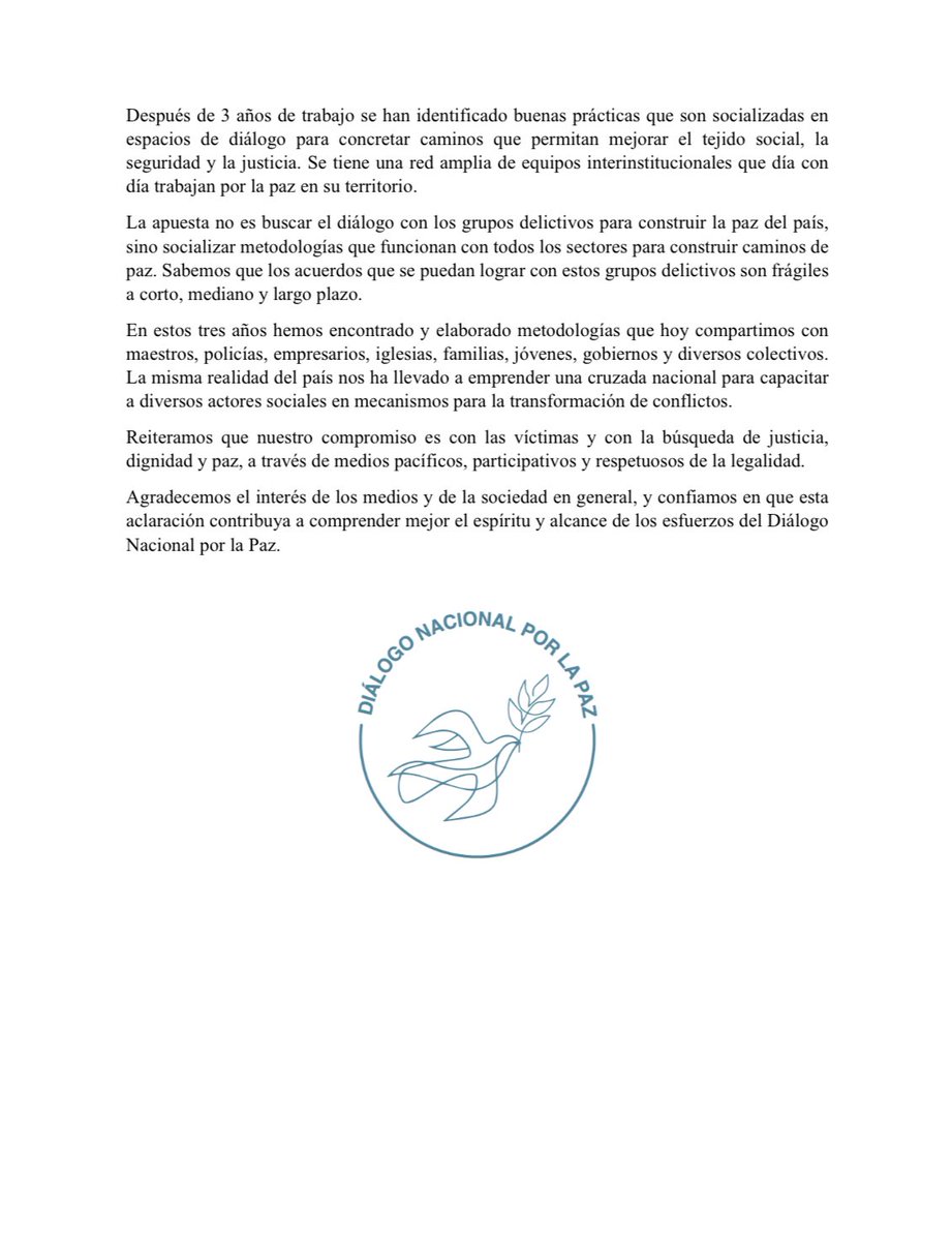"Procurar la paz exige practicar la justicia" <a href="/Pontifex_es/">Papa León XIV</a> 

Desde la Conferencia del Episcopado Mexicano, reafirmamos que el camino hacia la paz se recorre en diálogo con todos los sectores de la sociedad: comunidades, universidades, organizaciones civiles, empresarios y