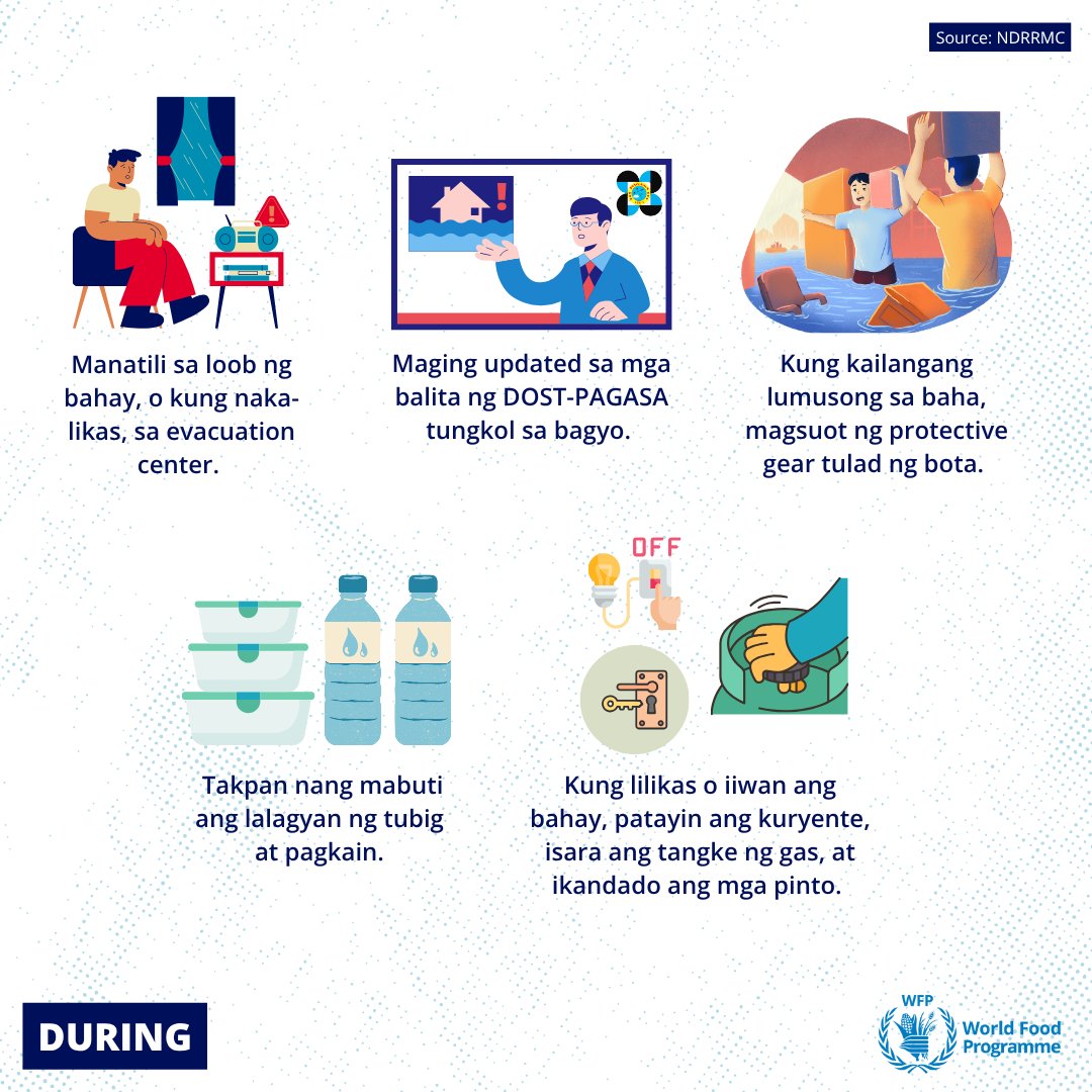 WFP_Philippines's tweet image. The low pressure area inside the Philippine Area of Responsibility has developed into Tropical Depression #CrisingPH. 🌀
Stay informed on the latest weather updates. Knowing what to do before, during, and after a storm can save lives.
Maging handa at maging alerto! 💪