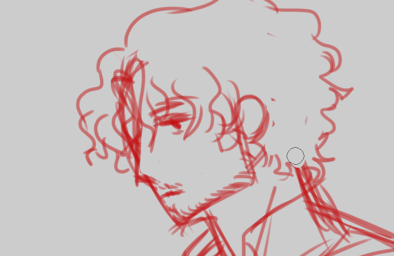 sketching Eddie comm wip rn