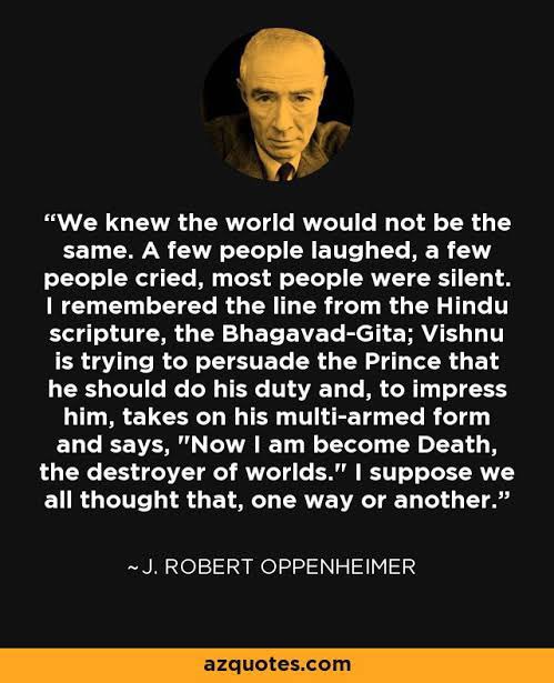 sanjayjavin's tweet image. #otd in 1945 the first atomic bomb ,a plutonium implosion device -code named trinity-culmination of #manhattanproject,was exploded near alamogordo, new mexico,usa.the power of the event,”brighter than thousand suns”, made oppenheimer recite the gita. “now I am become death, the…