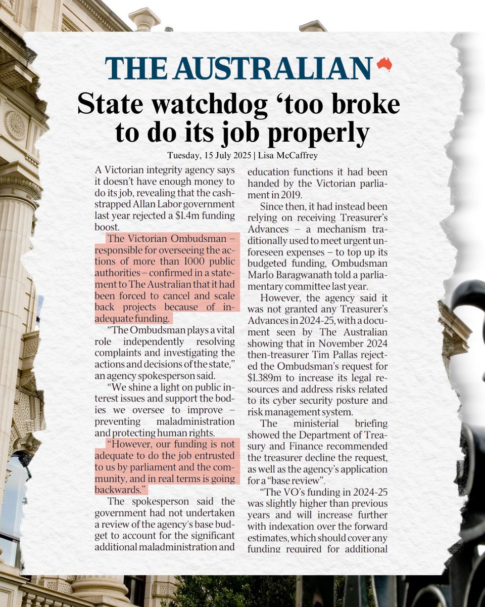 BevMcArthurMP's tweet image. 🔎 It’s not just Victoria’s major projects going broke — now even our top integrity watchdog can’t afford to do its job. Think of the hundreds of millions wasted on not holding the Commonwealth Games or perhaps the millions spent on paying the Premier’s army of spin doctors.…