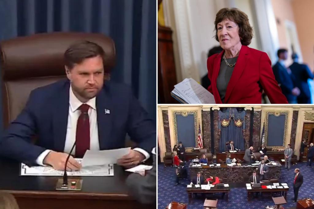 Vance casts tie-breaking votes to move forward $9.4B rescissions package — which would defund PBS and NPR — in Senate trib.al/lHYJK86
