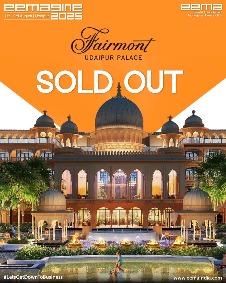 Fairmont Udaipur Palace is officially SOLD OUT for EEMAGINE 2025!

We’re truly humbled by the enthusiasm and prompt registrations. 

Stay tuned — details of alternate accommodation options will be shared shortly.

📍 1st–3rd August | Udaipur

🔗
events.eemaindia.com/reg-events/gjd…