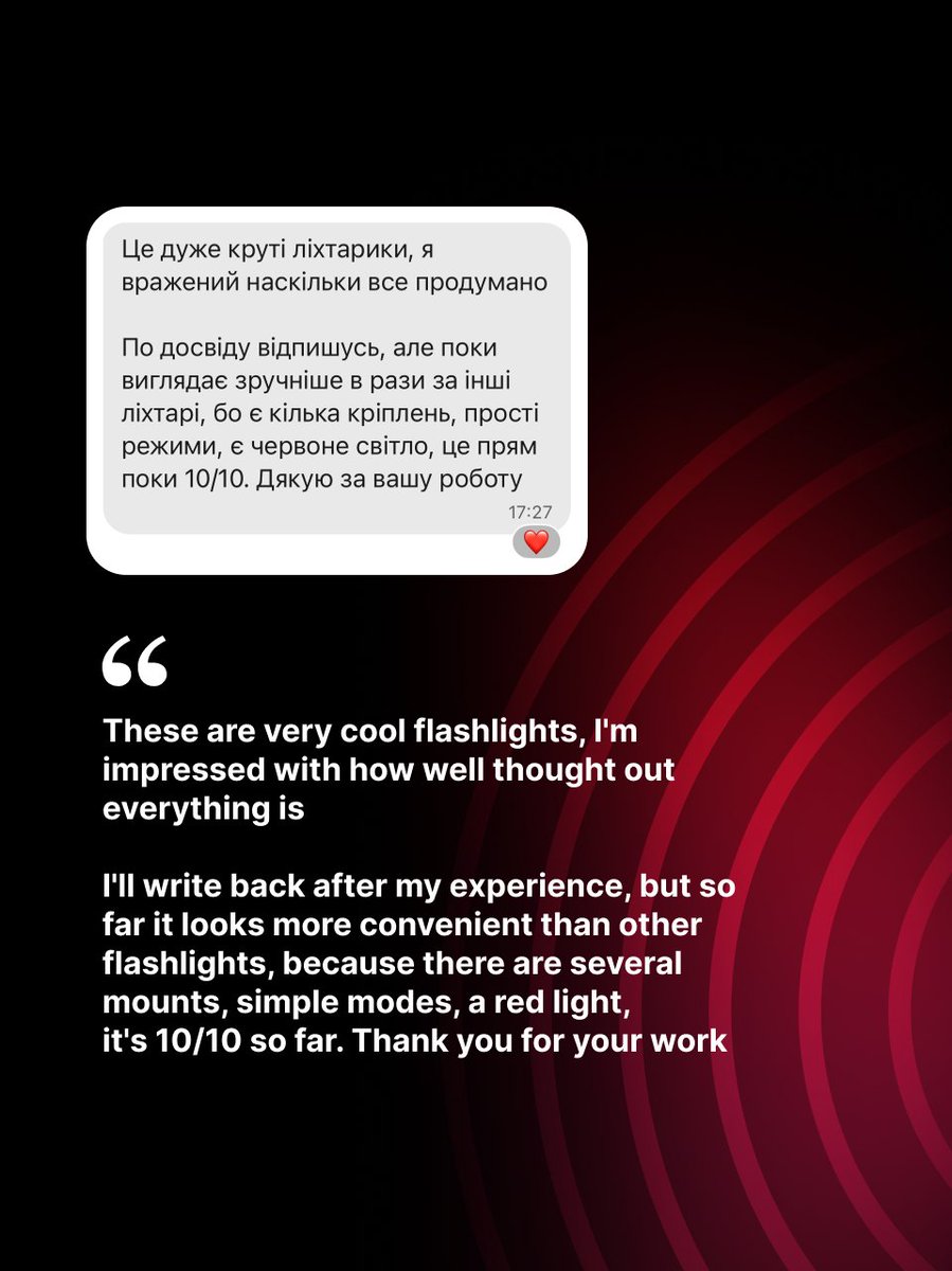 ri_not_ri's tweet image. If I'm not mistaken, this is the first engineering unit we have sent flashlights to.
We were extremely pleased to receive such feedback 😊