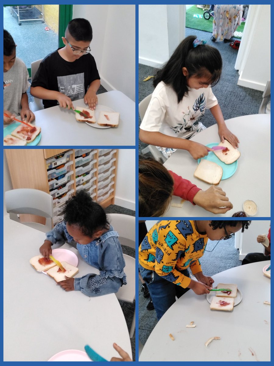 MarlboroughPrim's tweet image. #shootingstars We are busy making jam sandwiches for our tea party later. #Partytime