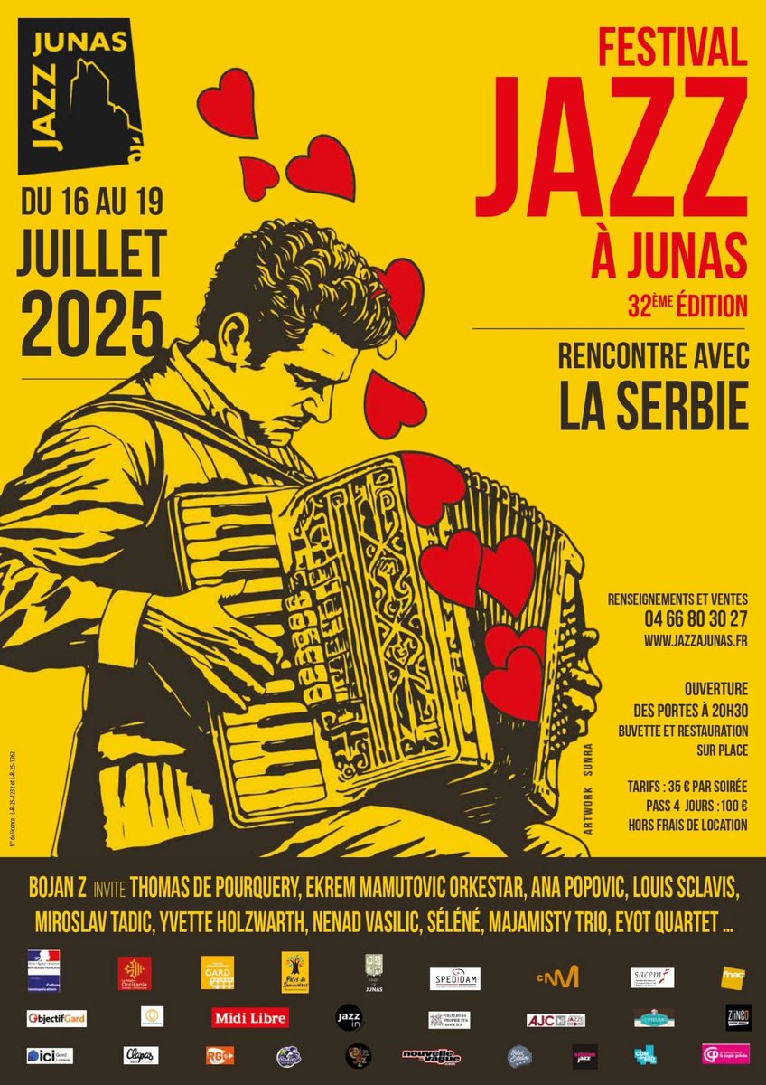 Eyotmusic's tweet photo. Večeras @ Festival Jazz Junas 2025  
"RENCONTRE AVEC LA SERBIE"

https://t.co/12ryW40Kqw / #serbia / #france https://t.co/CIzb3x0eqF