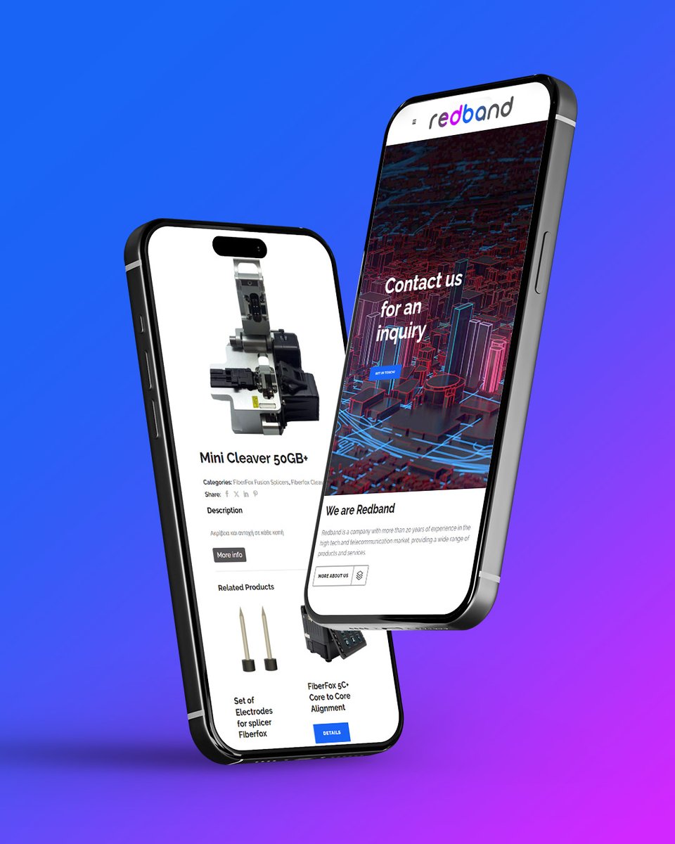 nevmagr's tweet image. We’ve completed the new website for telecom company Redband !
Nevma delivered the web development and logo design — building a platform that reflects the company’s technical identity and leadership in optical fiber and data infrastructures.
👉 redband.gr