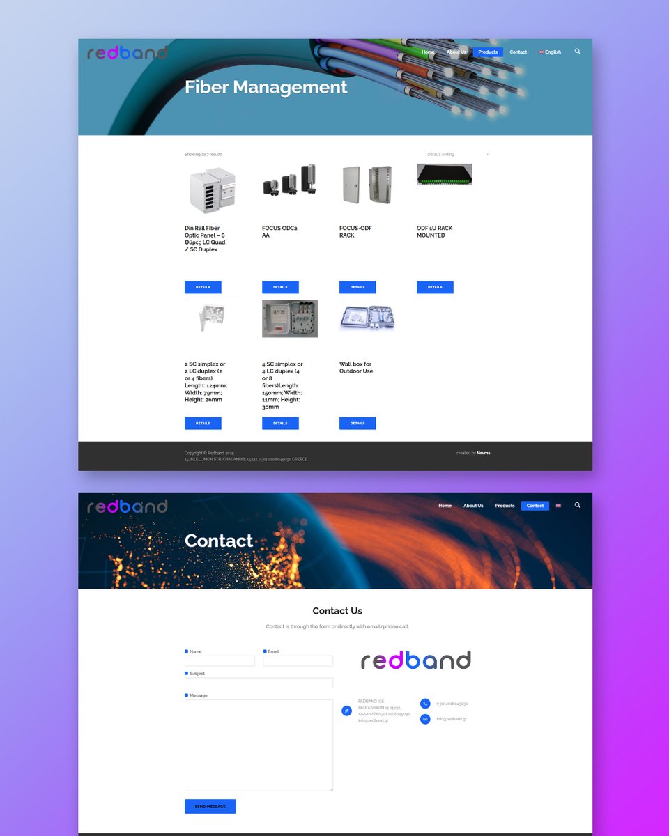 nevmagr's tweet image. We’ve completed the new website for telecom company Redband !
Nevma delivered the web development and logo design — building a platform that reflects the company’s technical identity and leadership in optical fiber and data infrastructures.
👉 redband.gr