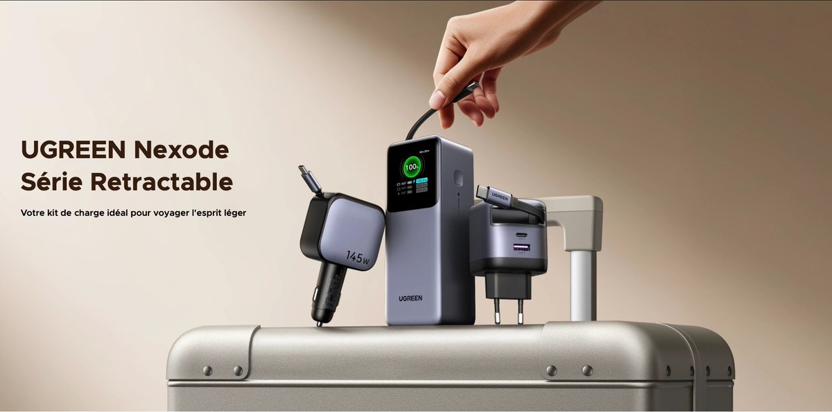 Apple_Geek_Actu's tweet image. 🎁 CONCOURS 🎁

Je suis ravi de pouvoir vous proposer ce très beau kit en partenariat avec @UgreenFR 😃. Un seul gagnant sera tiré au sort !

Le kit comprend :

- UGREEN Nexode 65W Chargeur Rapide avec Câble USB-C Rétractable: tinyurl.com/4bvdd68r
- UGREEN Nexode 165W Batterie…