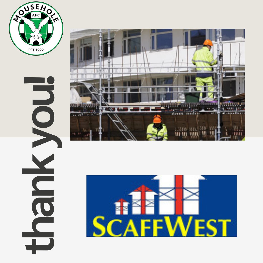 🐭🏗️ Mousehole AFC is please to welcome ScaffWest Scaffolding as our newest Club Sponsor! 🟢⚪️

We’re proud to partner with ScaffWest, a Penzance-based scaffolding specialist serving Cornwall’s homeowners, businesses, and public-sector projects.

With years of experience, they