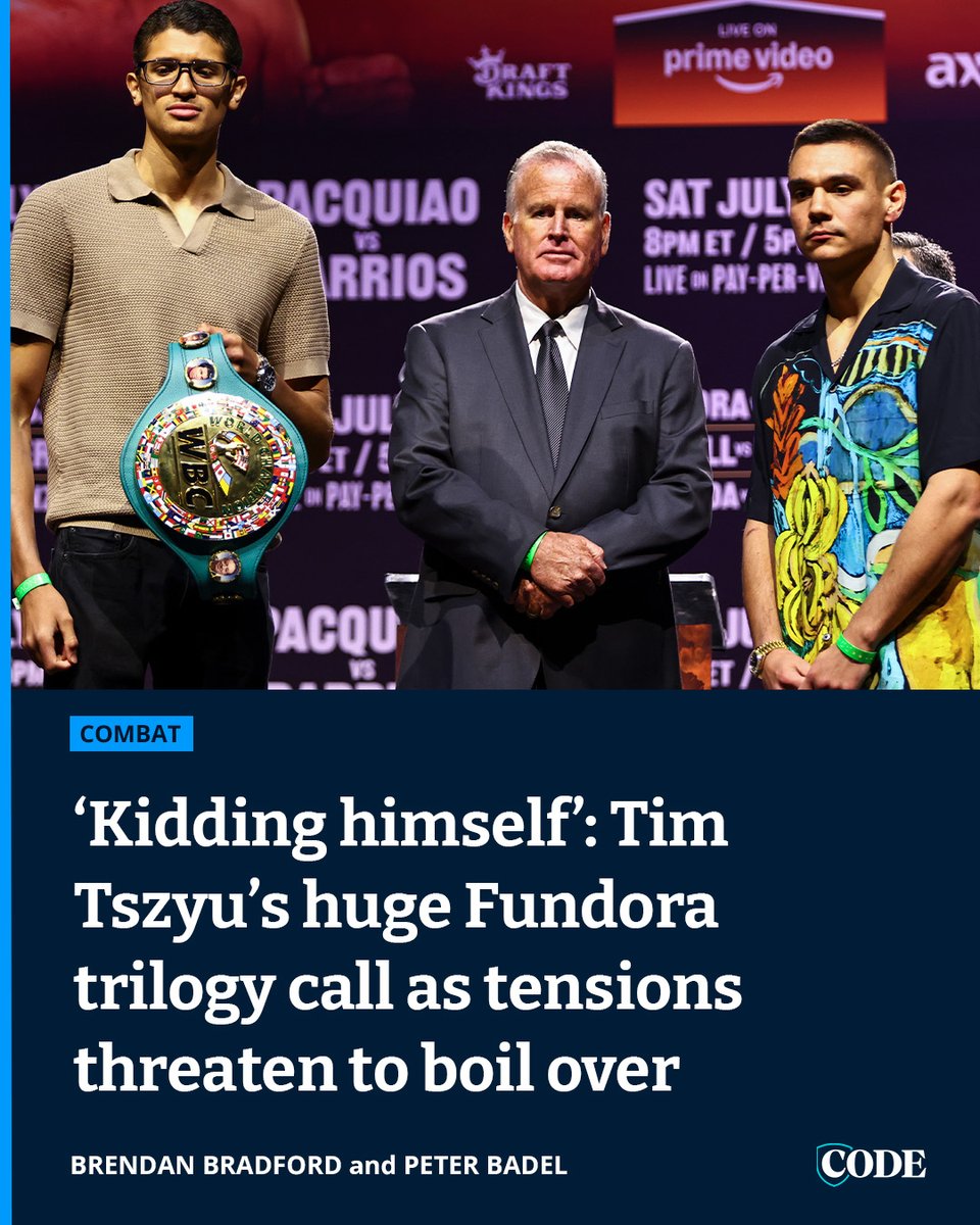 codecombatau's tweet image. A trilogy bout? Not so fast, says Tim Tszyu. The Australian has dialled up the pre-fight barbs ahead of his anticipated rematch with Sebastian Fundora by laying the smackdown on his rival. 🥊

STORY | bit.ly/44UxxCk

✍️: @1bbradfo and @badel_cmail