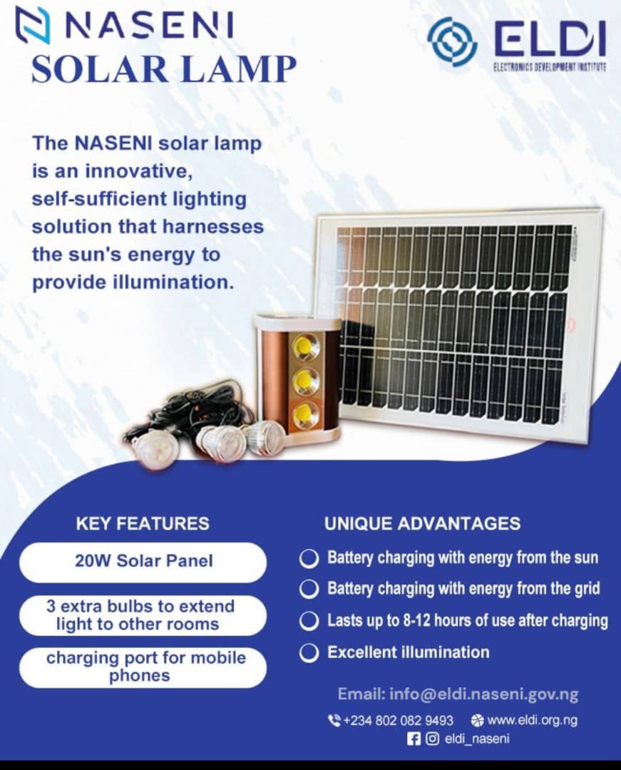 eldi_naseni's tweet photo. The @NASENIHQ Solar Lamp is an innovative, self - sufficient lighting solution that harnesses the Sun's energy to provide illumination.
 #ELDIAwka #LightupNigeria #Science #Technology #ANewNASENI  #Engineering #Innovation #GreenEnergy #NASENI #Electronics #SolarEnergy https://t.co/nftd5xfDdx